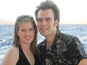 Jess and I on a dinner cruise off the coast of Honolulu. 
